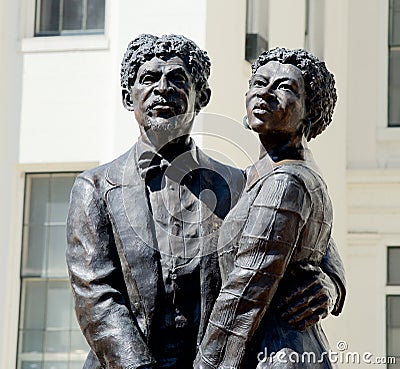 Dred Scott and Wife Harriet Robinson Statue Editorial Stock Photo